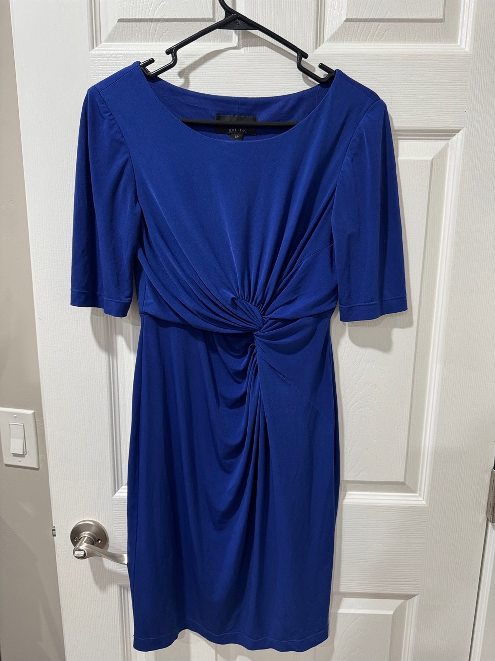 Twist-Front Cobalt Blue Midi Dress by Maggy London